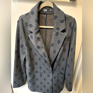Anthropologie poka dot knit blazer